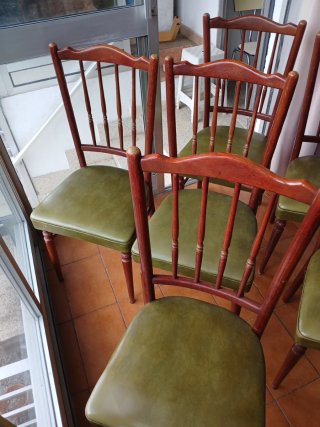6 Sillas Comedor Madera y polipiel