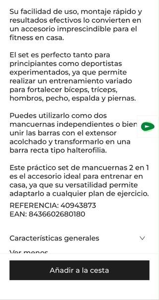 Juego Mancuernas Ajustables Fitness Tech 2 en 1