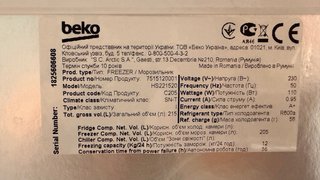 Congelador Beko HS221520 215L Muy Buen Estado