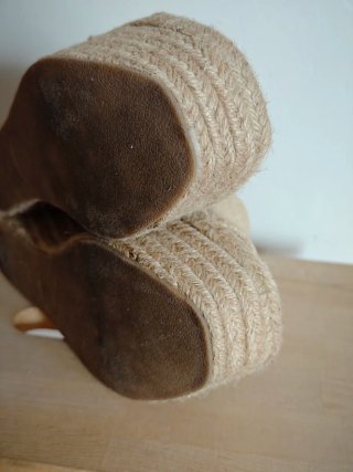 Sandalias cuña esparto beige