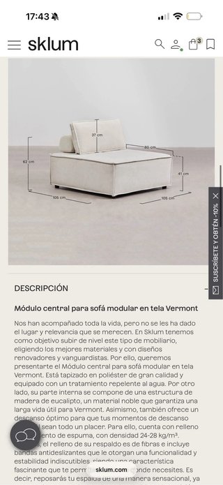Sillón Sklum tela beige