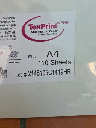 Papel Sublimación TexPrint A4 110 hojas