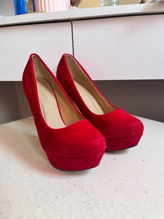 Tacones rojos plataforma tacon fino talla 36