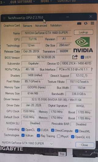 GeForce GTX 1660 SUPER 6Gb Gigabyte