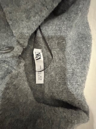 Poncho de punto gris talla única