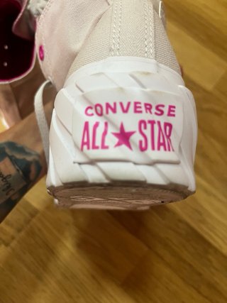 Converse All Star Plataforma Altas Blancas/Fucsia