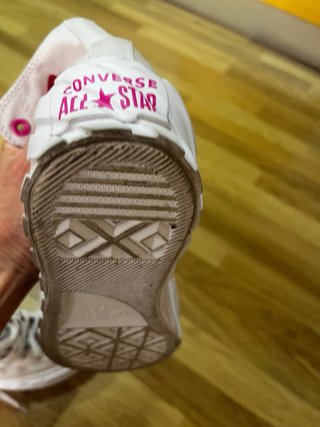 Converse All Star Plataforma Altas Blancas/Fucsia