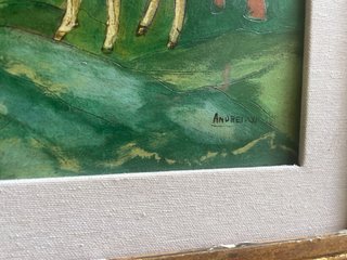 Quadro con cervi e montagne