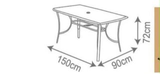 Mesa de jardín acero y cristal marrón