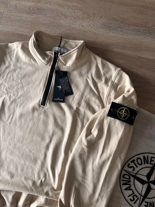 Sudadera Stone Island Media Cremallera Beige