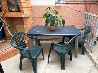 Juego 3 sillas y mesa jardín rectangular