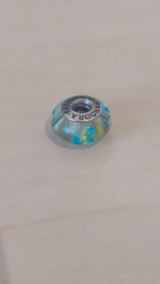 Pandora Charm Flores Turquesa