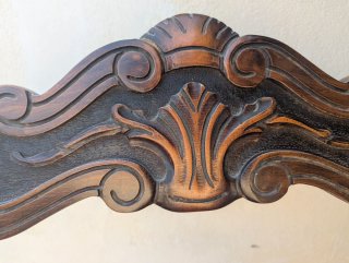 Coppia Sedie Savonarola Legno Intagliato