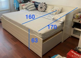 Cama nido IKEA Bygland + 2 colchones IKEA Morgedal