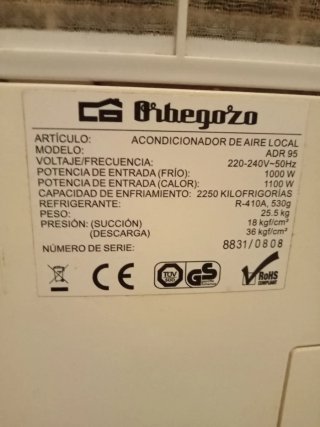Orbegozo Aire Acondicionado Portátil Bomba Calor