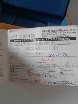 Scatola Orologio Citizen + manuale + garanzia