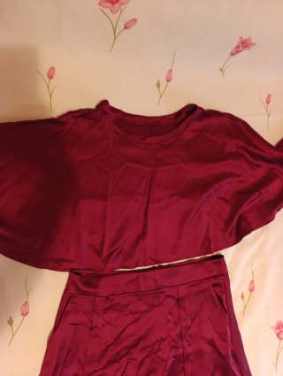 Conjunto dos piezas raso rojo
