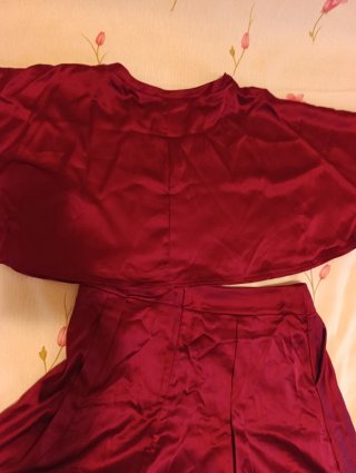Conjunto dos piezas raso rojo