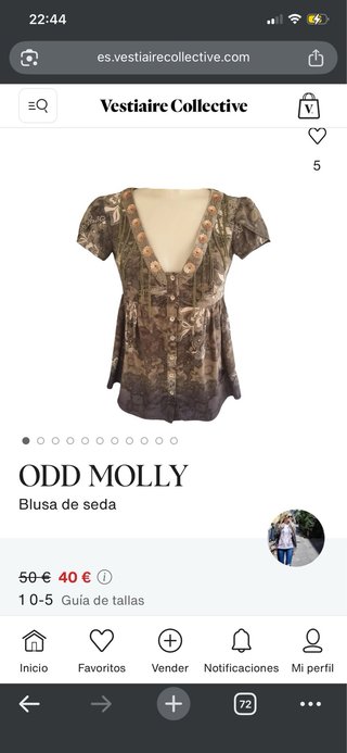 Blusa Odd Molly Seda Talla M