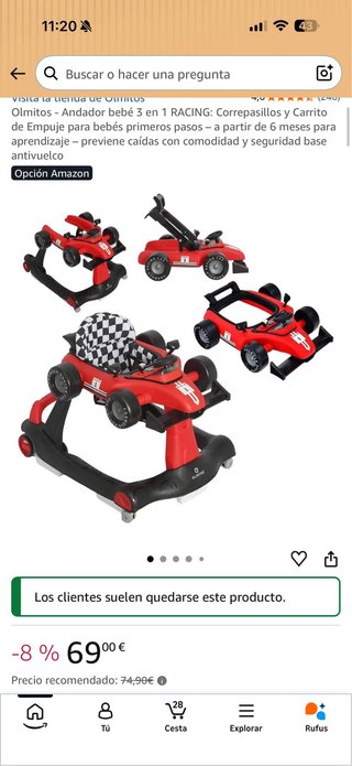 Andador Bebe 3 en 1 Rancing Olmitos