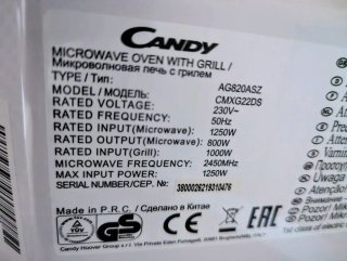 Forno microonde Candy Grill CMXG22DS