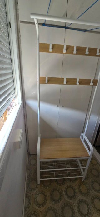 Perchero Zapatero Blanco y Madera