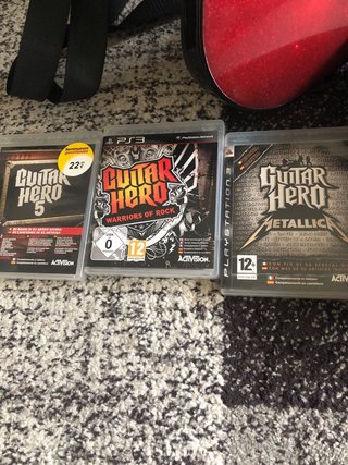 PS3 + Guitar Hero + Drums + Mando +micrófono