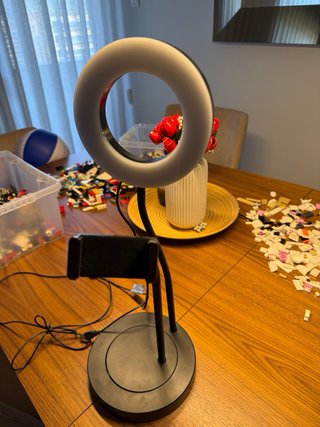 Ring light com suporte para telemóvel