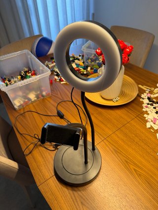 Ring light com suporte para telemóvel
