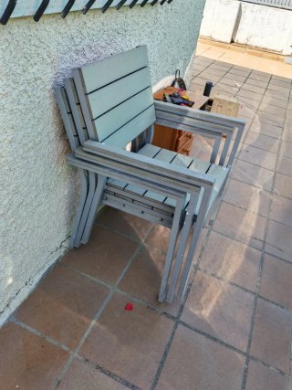 Sillas de terraza aluminio y madera