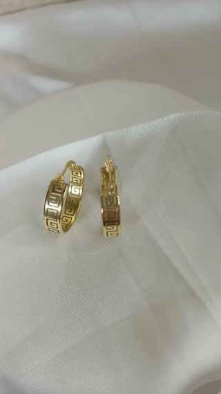 Pendientes Aro Grecia Chapado Oro 18k