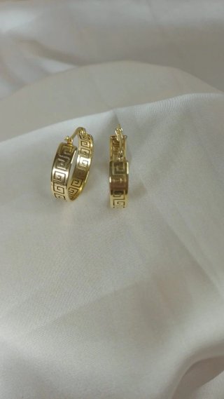 Pendientes Aro Grecia Chapado Oro 18k