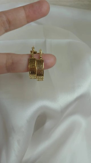 Pendientes Aro Grecia Chapado Oro 18k