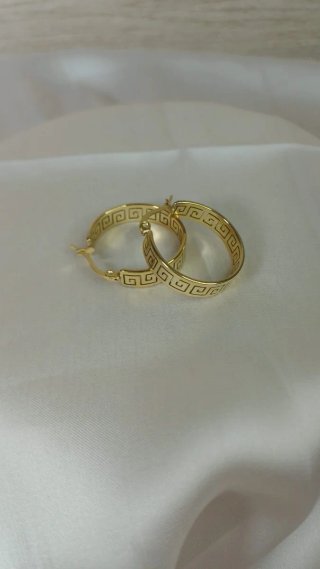Pendientes Aro Grecia Chapado Oro 18k