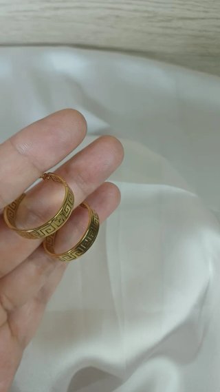 Pendientes Aro Grecia Chapado Oro 18k