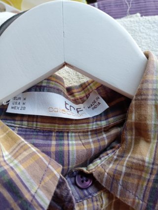 Camisa TRF cuadros morado y marrón