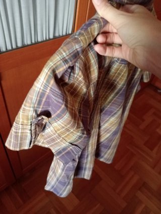 Camisa TRF cuadros morado y marrón