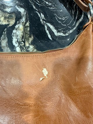 Bolso Desigual Marrón con Bordados Florales