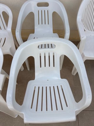Sillas de Jardín de Plástico Blancas (6 Unidades)
