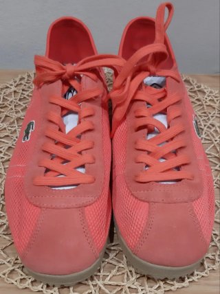 Zapatillas Lacoste Naranja y Beige