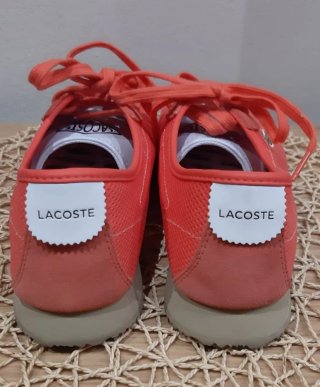 Zapatillas Lacoste Naranja y Beige