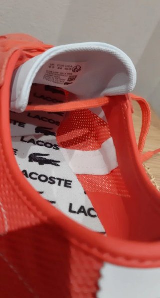 Zapatillas Lacoste Naranja y Beige