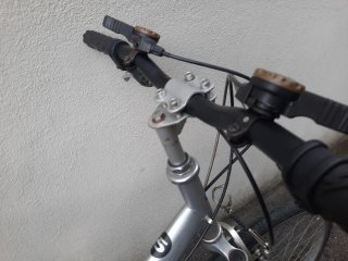 Bicicleta de paseo plateada