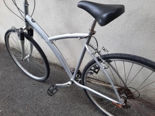 Bicicleta de paseo plateada