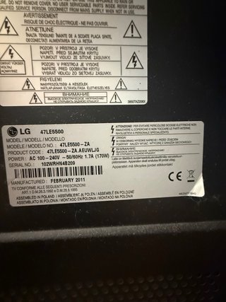 Televisión LG Negra 47 pulgadas