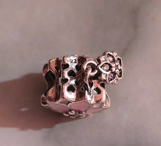 Pulsera estilo Pandora flores rosas