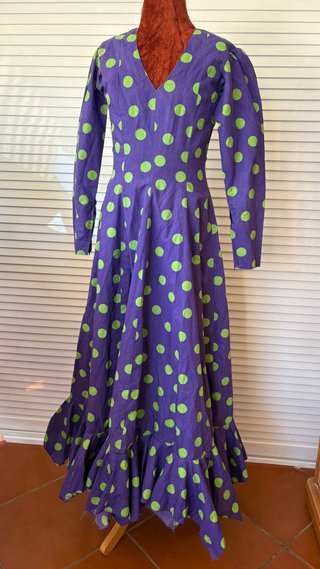 Vestido de Flamenca Morado y Verde