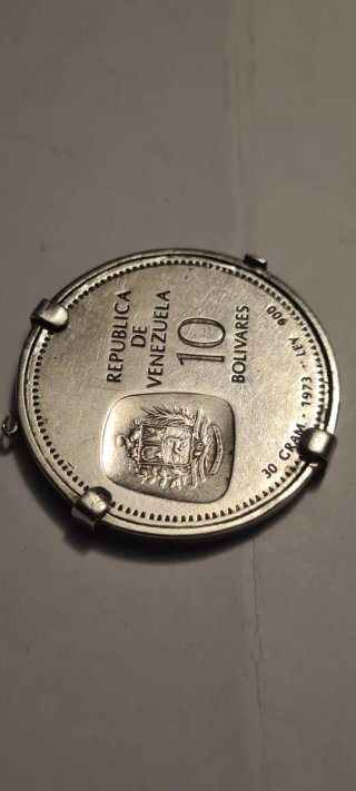 Moneda 10 Bolívares Plata Simón Bolívar 1873-1973