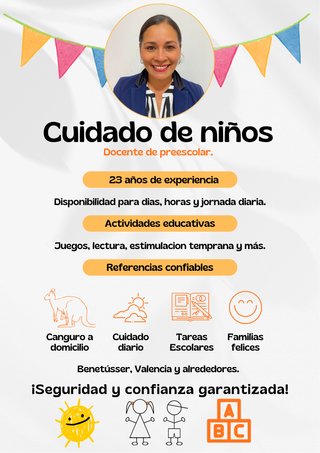 Niñera en Benetusser y alrededores. Bebes y niños