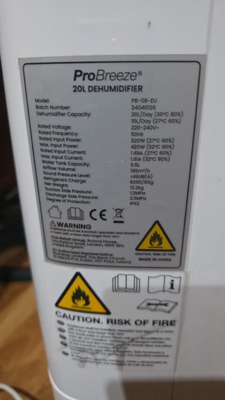 Deshumidificador ProBreeze 20L